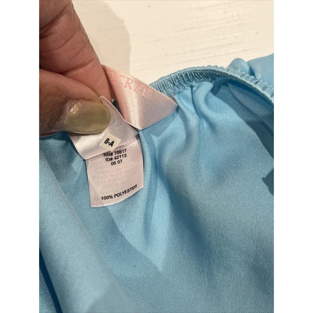 Vintage Y2K M Victoria's Secret Angels Satin Laced Babydoll Lingerie Blue